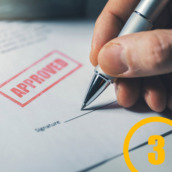 hand signing approved document
