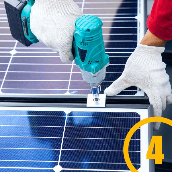 solar panels being installed